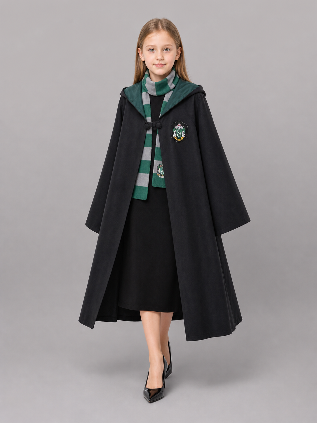 Black Hooded Costume Cloak for Cosplay