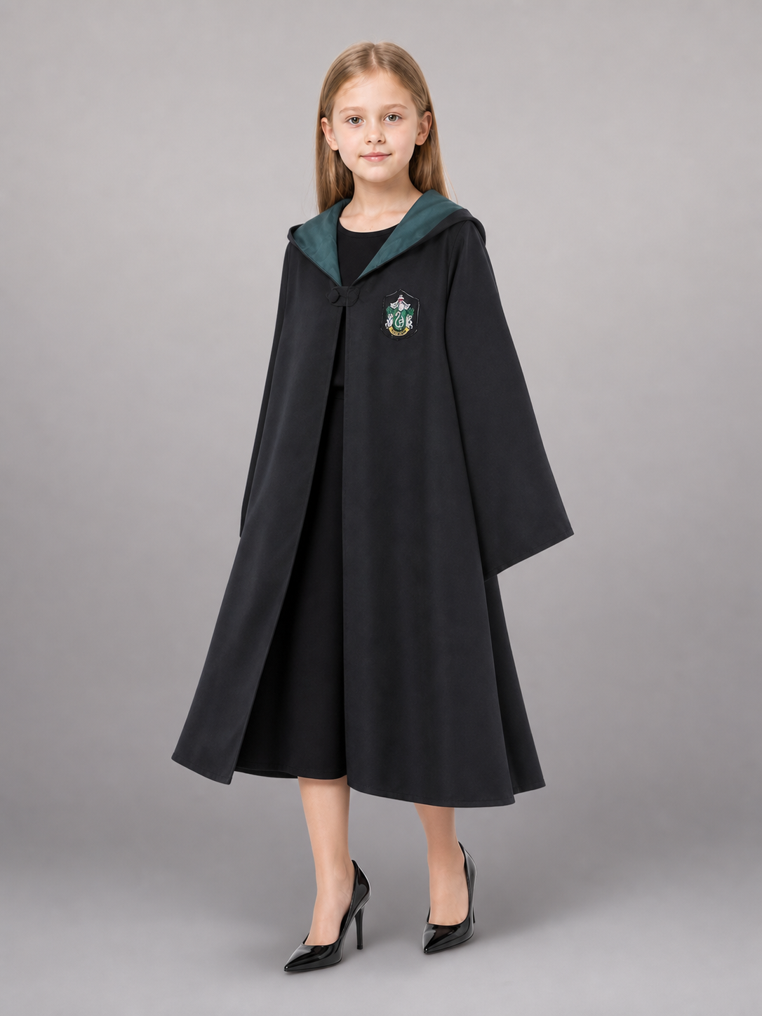 Black hooded costume cloak