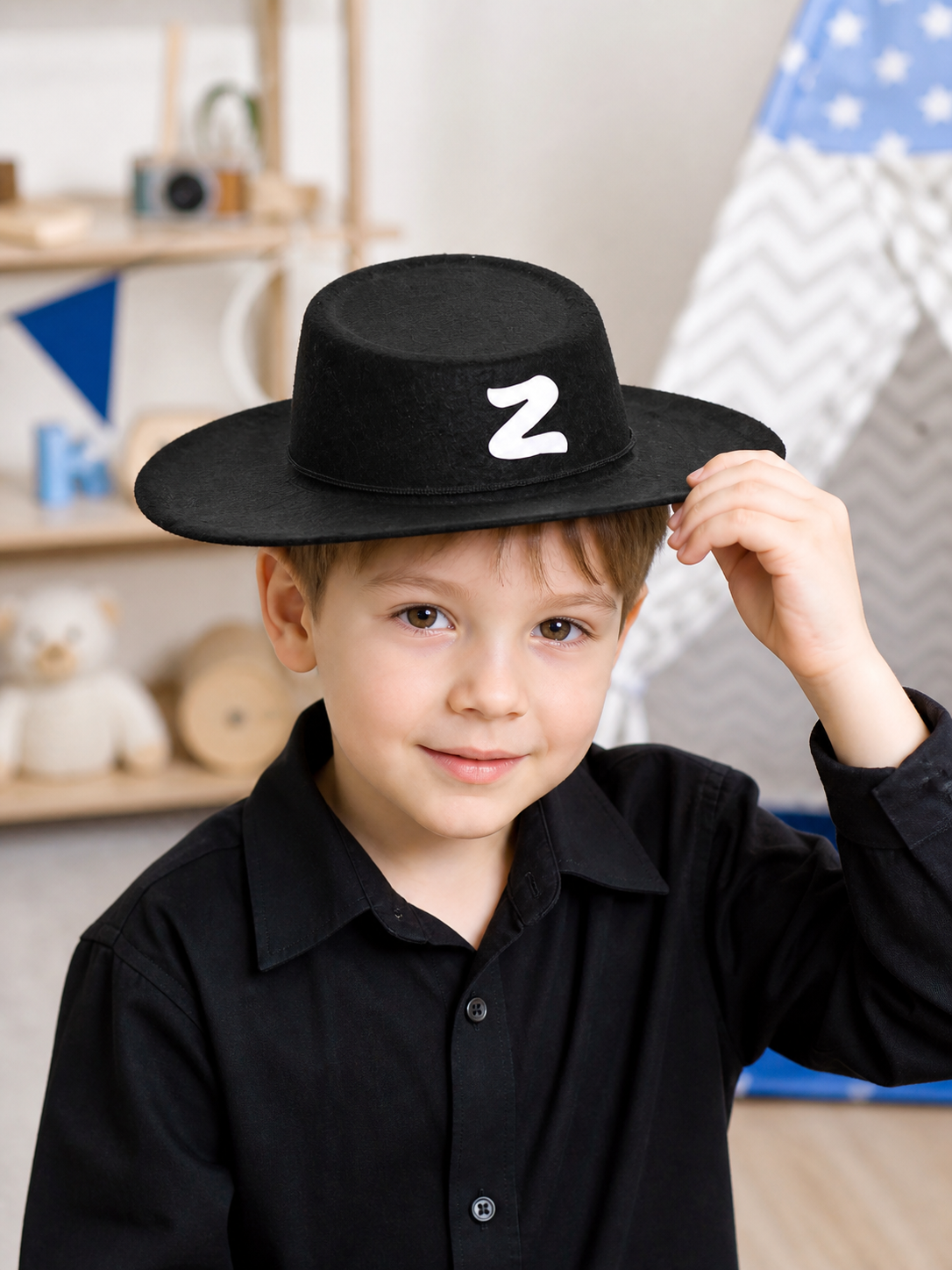 Black Carnival Hat in Zorro Style