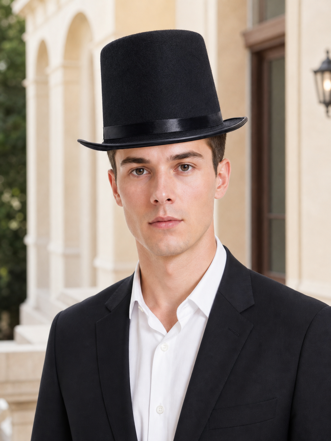 Costume fedora hat with a wide brim