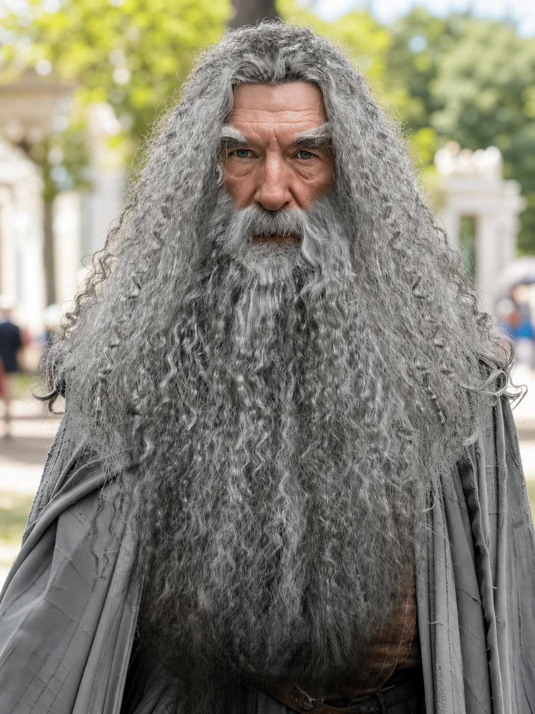 Carnival Wig with Beard for a Wizard Costume