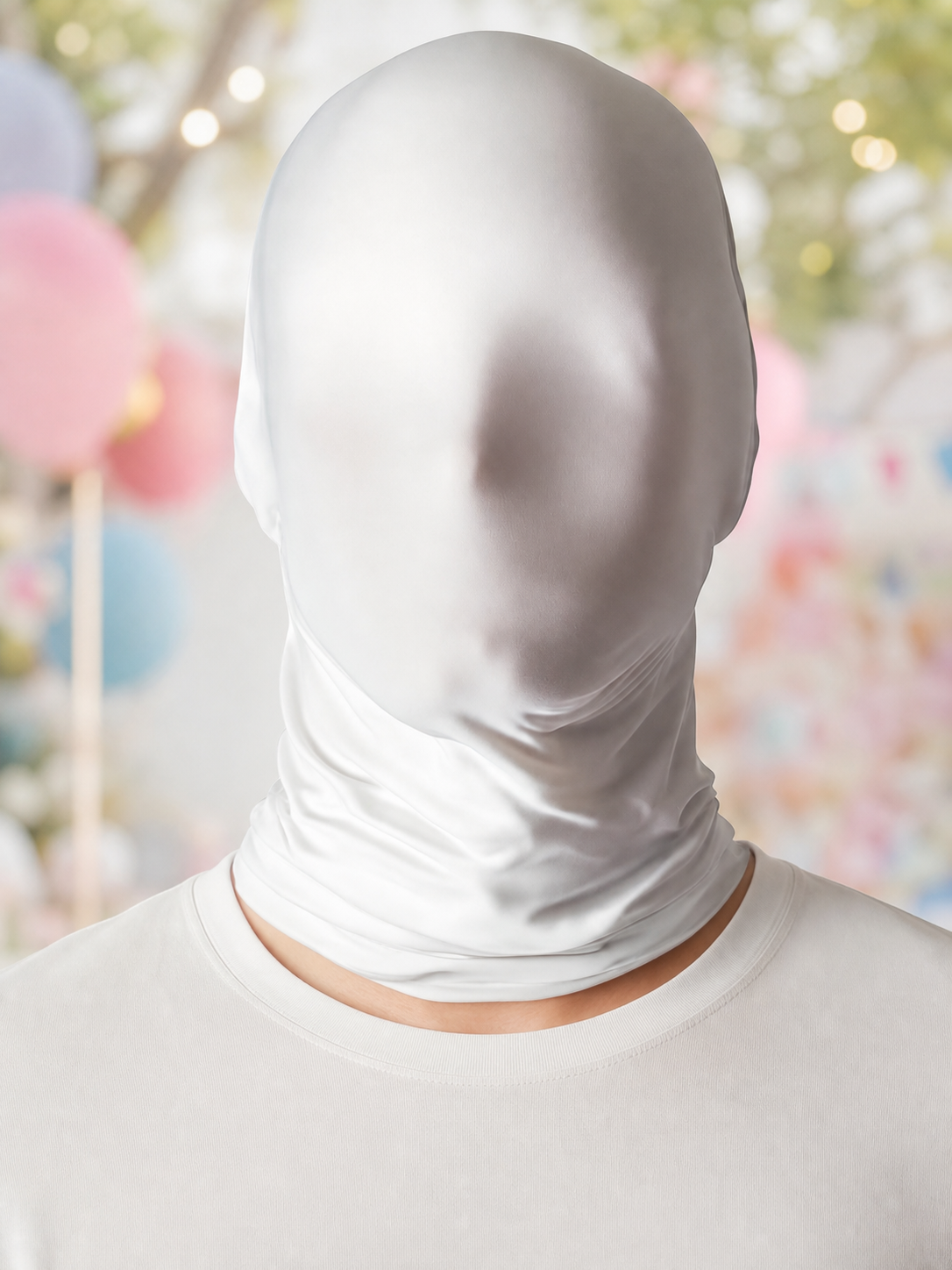White carnival hood mask, 2-pack