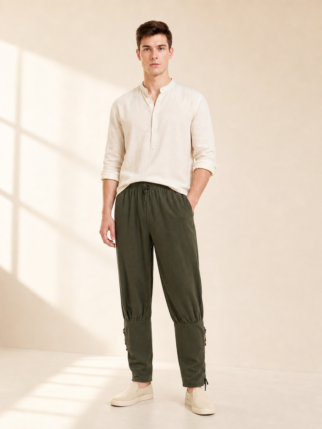 Relaxed-Fit Cargo Pants with Drawstring Cuffs lifestyle view 2