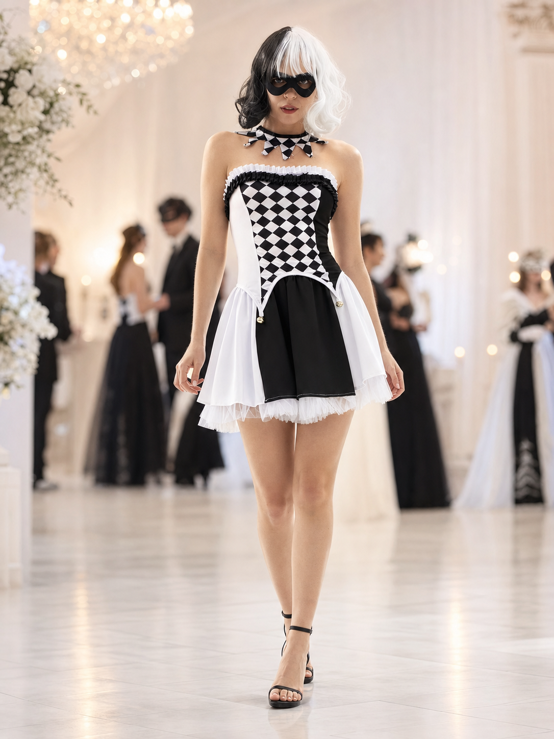 Black and White Clown Costume Dress