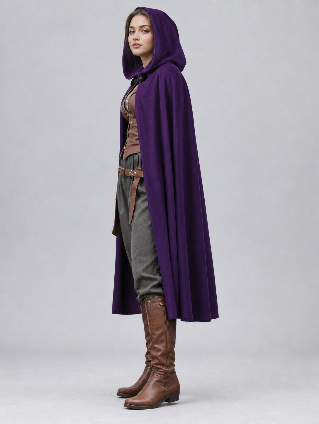 Purple Costume Cloak with Hood