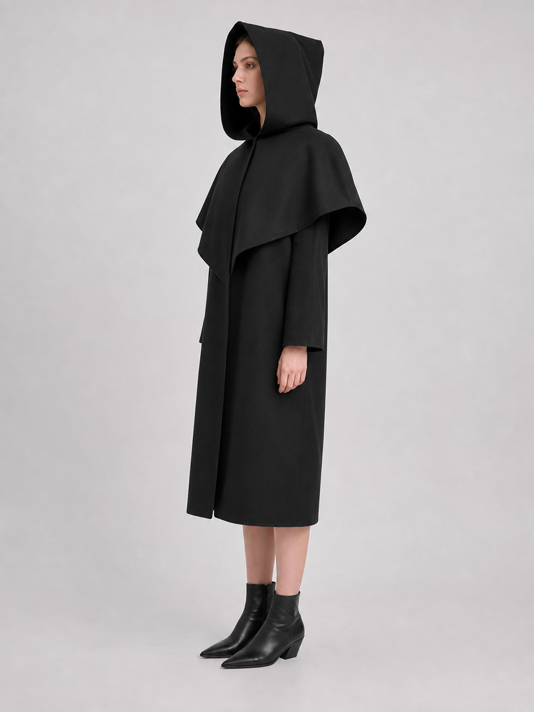 Black Triangular Hooded Cloak for Cosplay