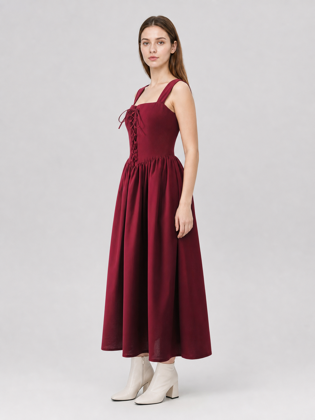 Medieval Long Dress with Corset Lacing