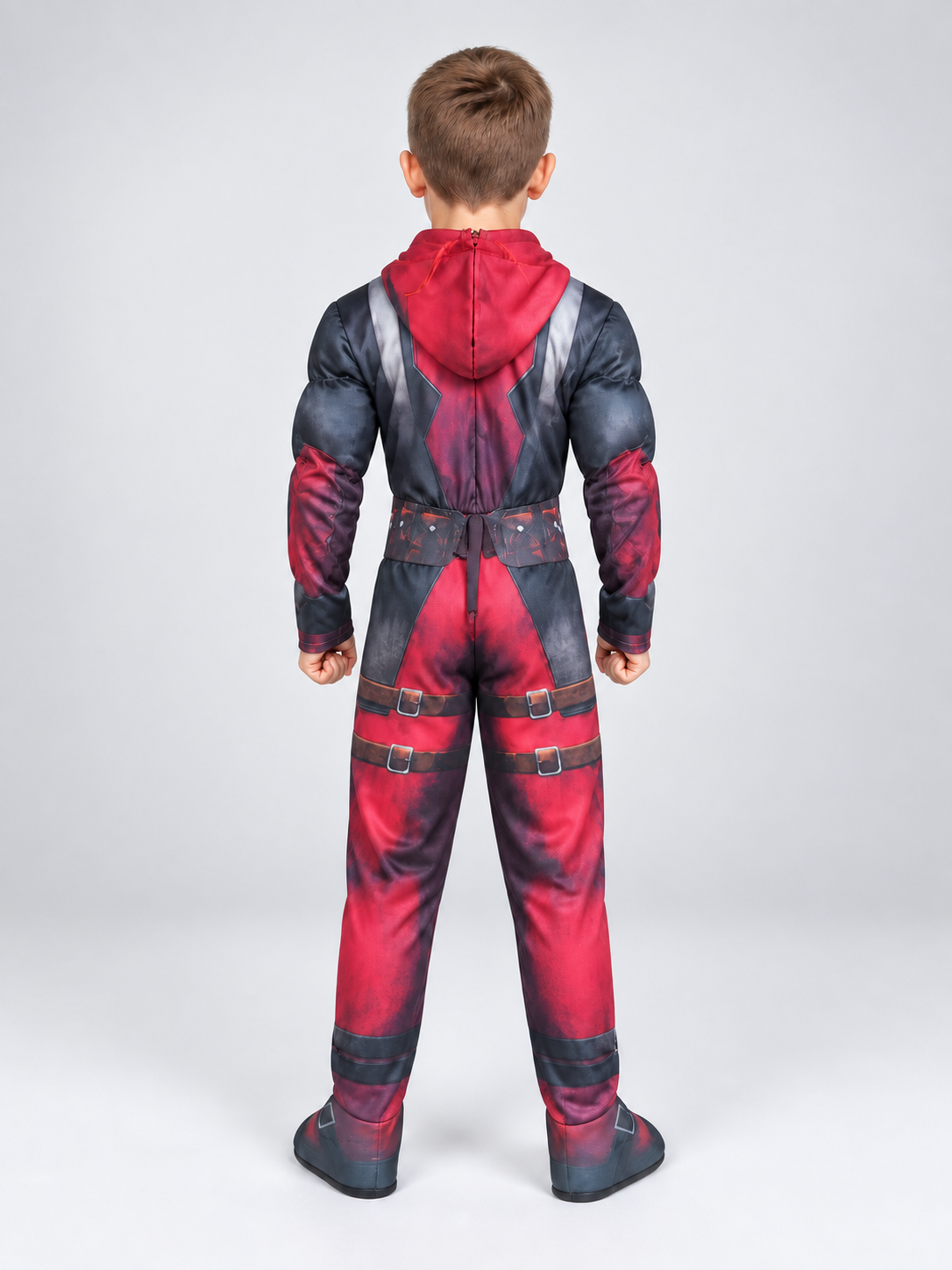 Children's Deadpool Cosplay Costume with Hood Mask size guide