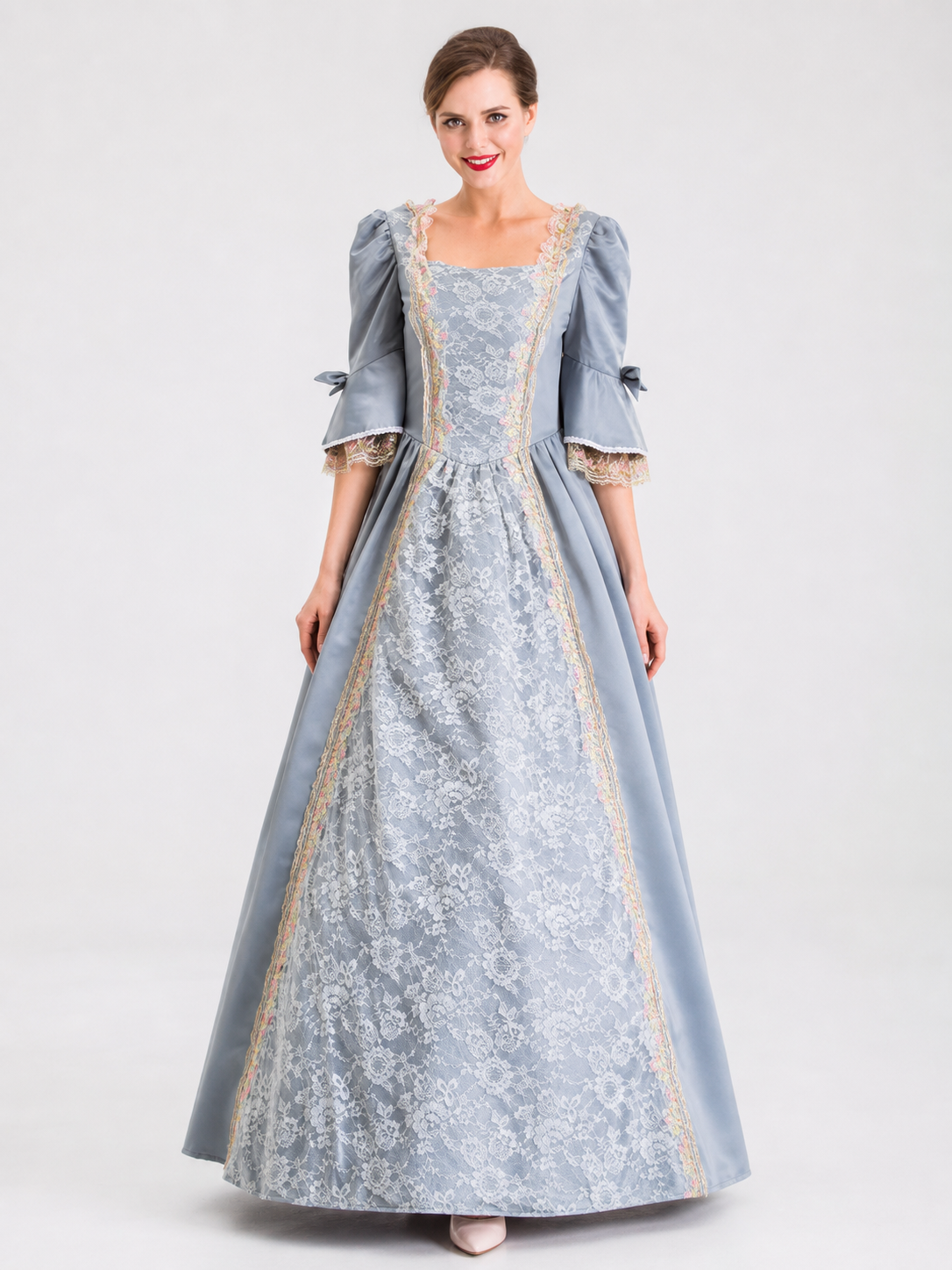 Historical-Style Carnival Dress with Lace
