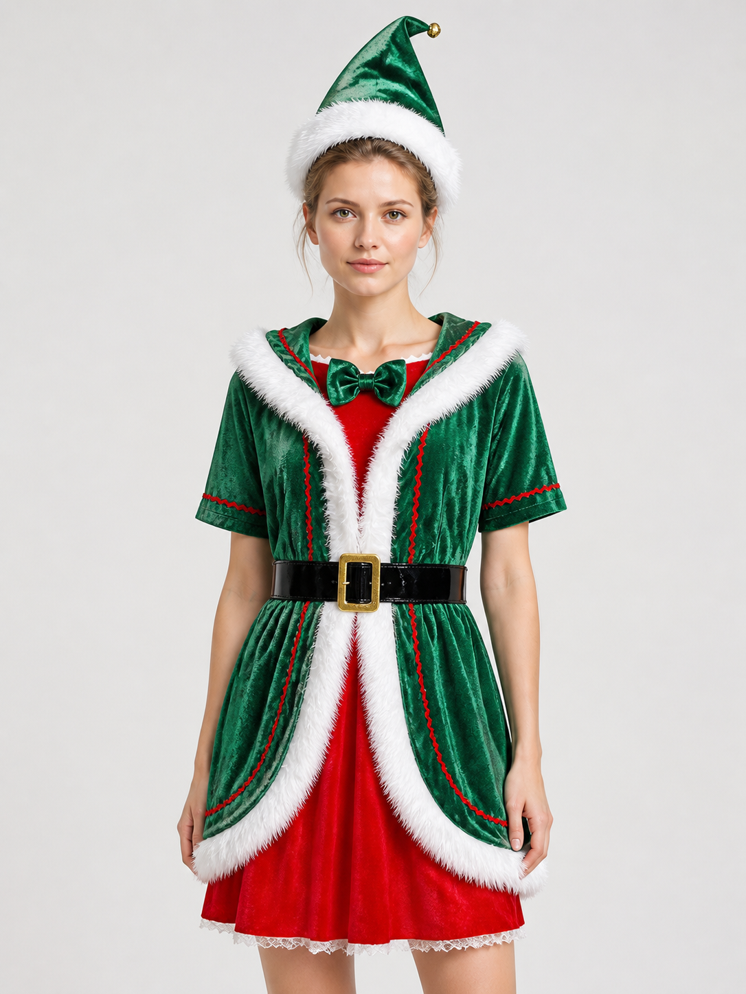 Christmas Elf Costume, Dress with Hat Costume Dresses detail 3