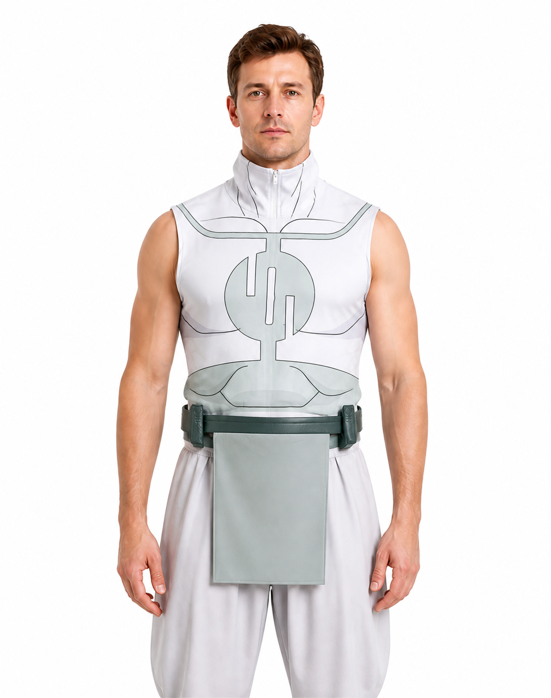 Drax Superhero Jumpsuit with Muscles and Belt