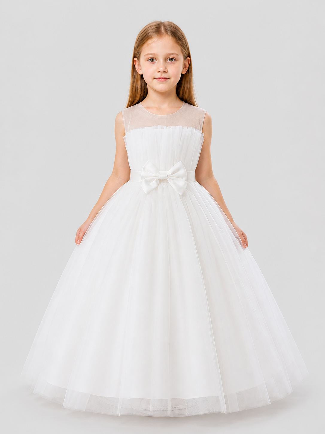 Girls' Princess Dress, Long and Full, with Bow Costume Dresses detail 3