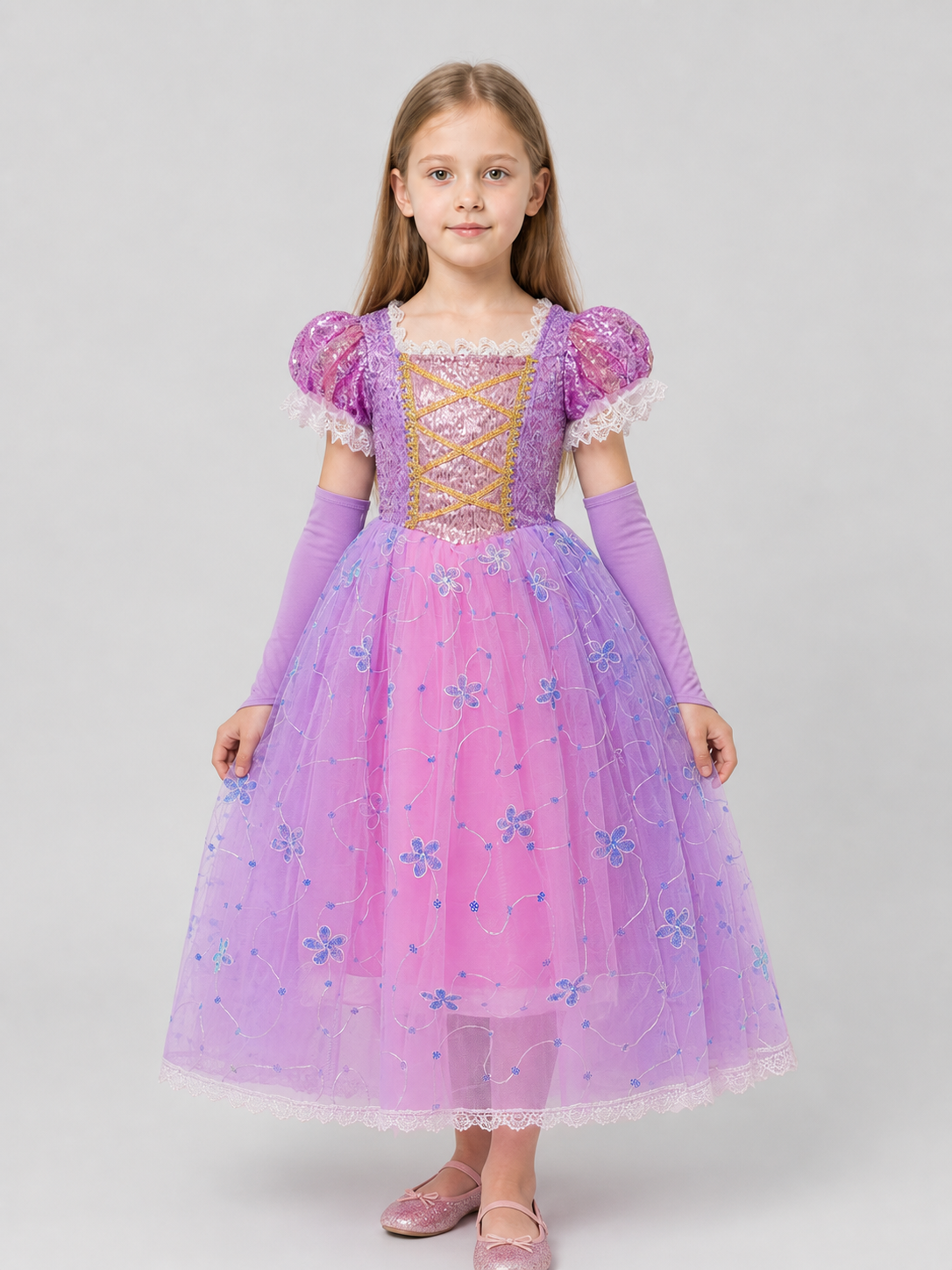 Purple Princess Carnival Dress with Sequins Costume Dresses detail 3
