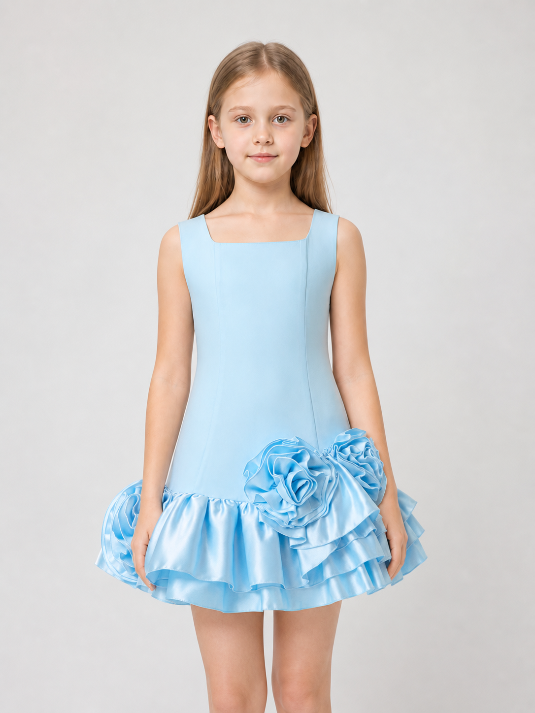 Satin Tutu Dress with Oversized Rose for Special Occasions Costume Dresses detail 3