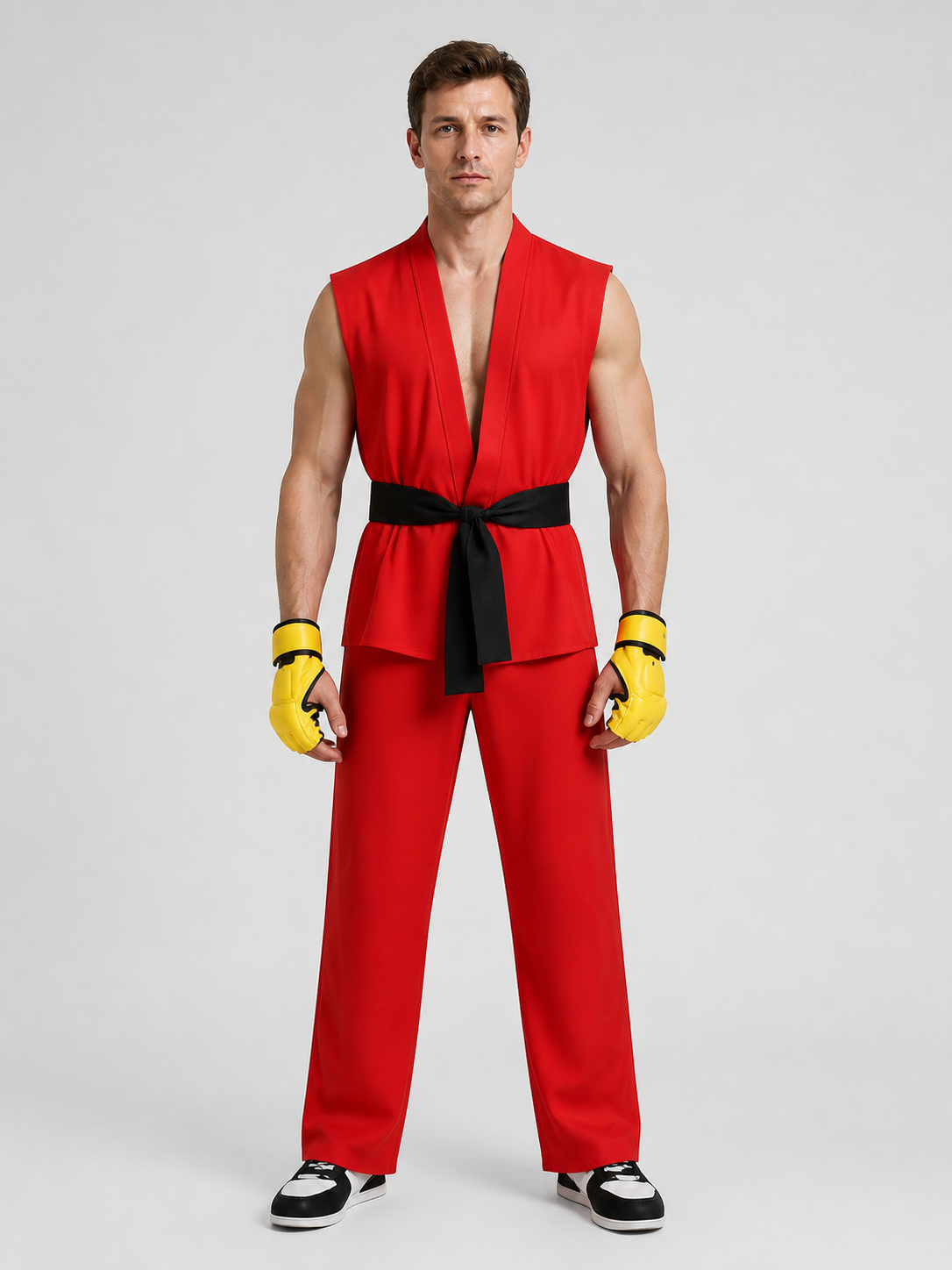 Ken Street Fighter Cosplay Costume, Vest and Pants Costumes detail 3