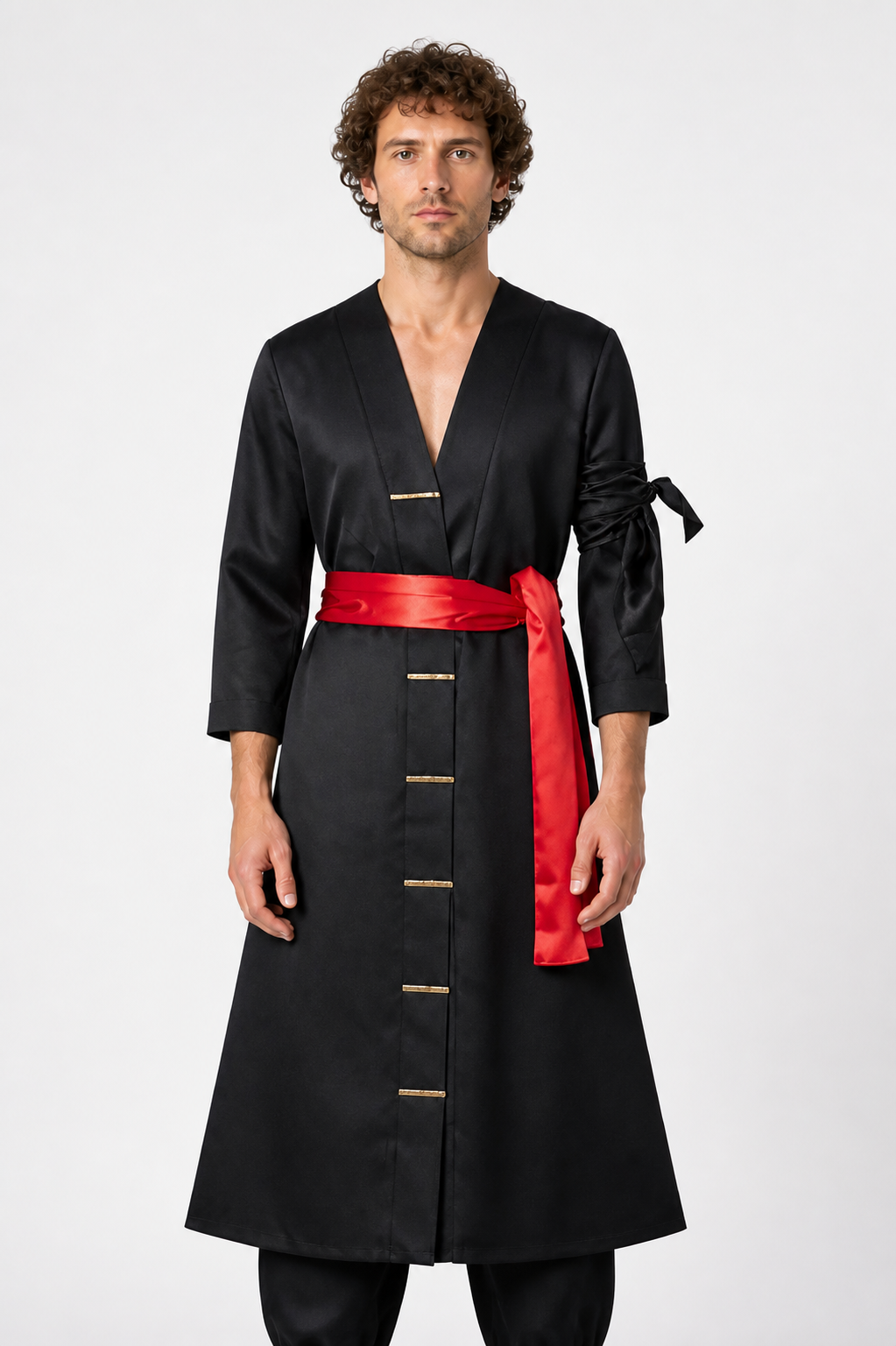 Zoro Cosplay Costume, Black with Red Belt Costumes detail 3