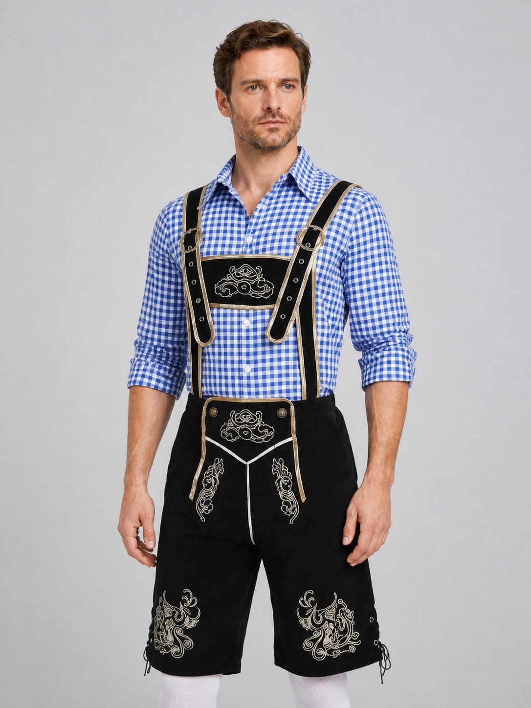 Shorts with Suspenders and Ethnic Embroidery product detail