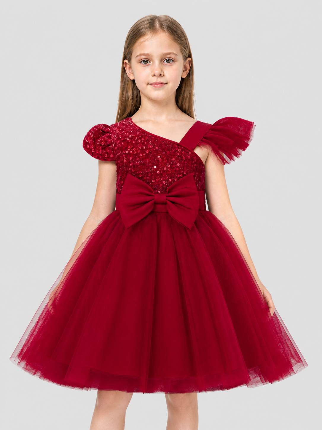 Princess Dress with Sequins, Tulle Skirt, and Bow Costume Dresses detail 3