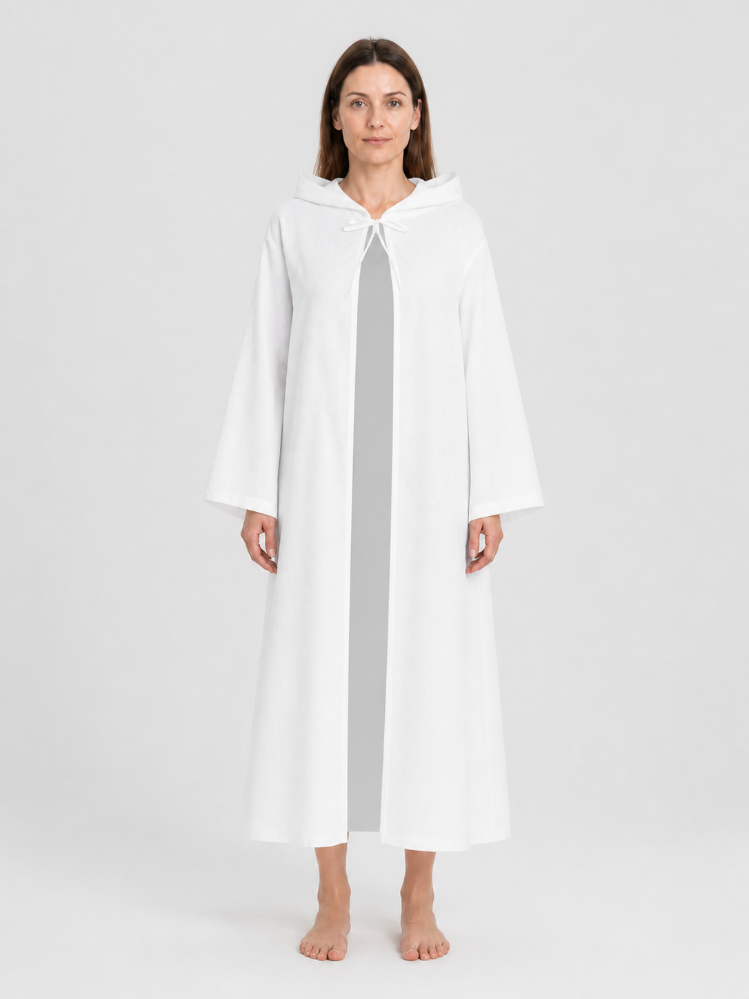 White Hooded Robe with a Star Wars Theme for Cosplay Costumes detail 3