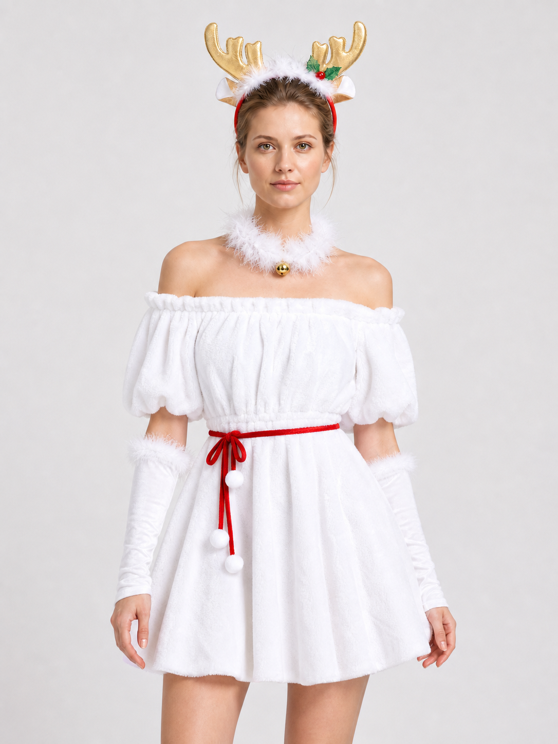 Christmas Set: Dress, Antlers, Belt, and Accessories Costume Dresses detail 3