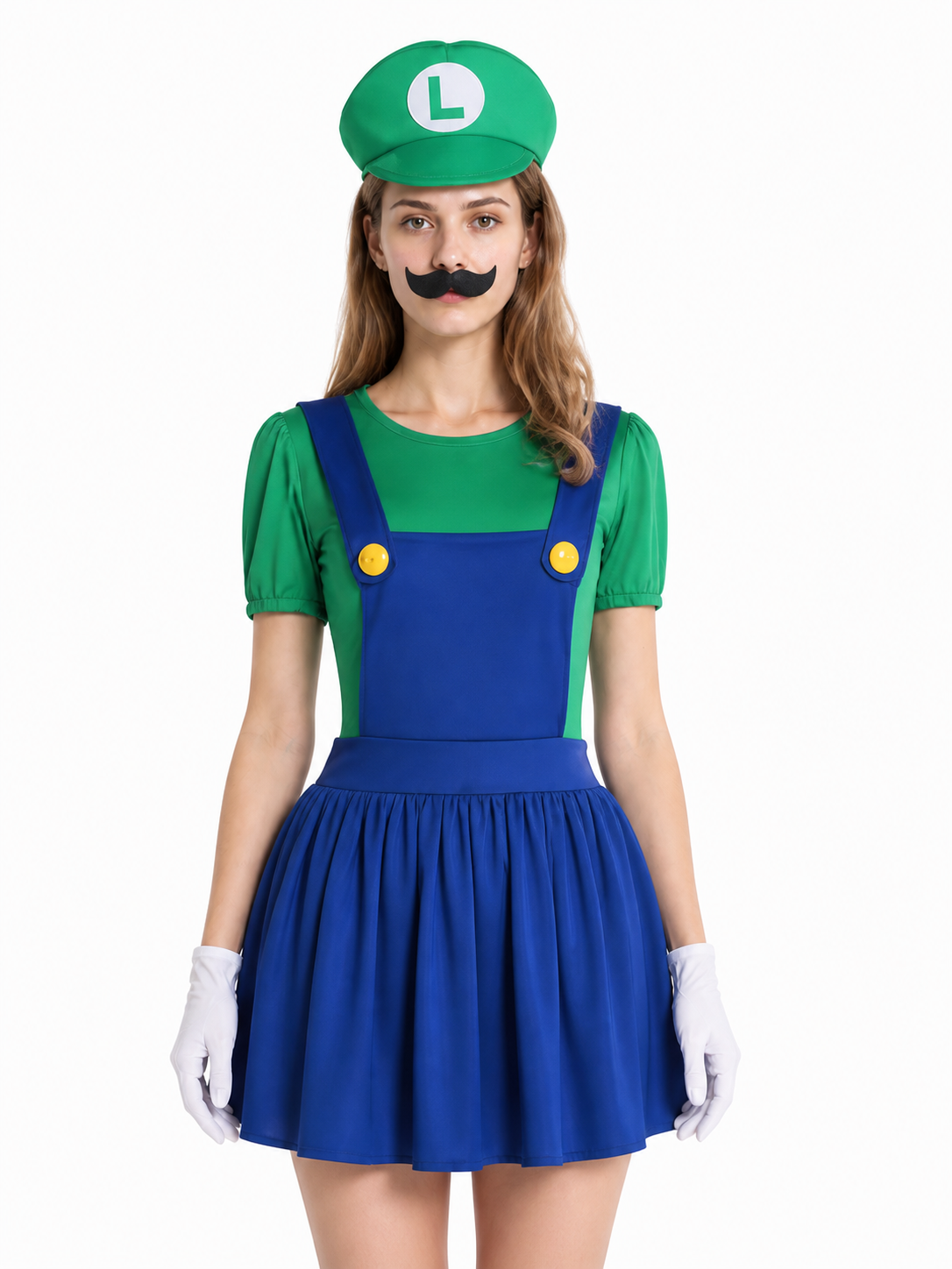 Mario Costume with Hat and Mustache Costume Headwear detail 3