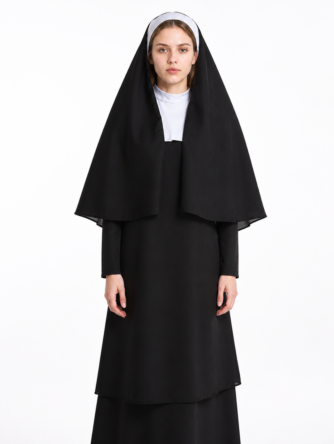 Carnival Nun Costume with White Headdress Costumes detail 3