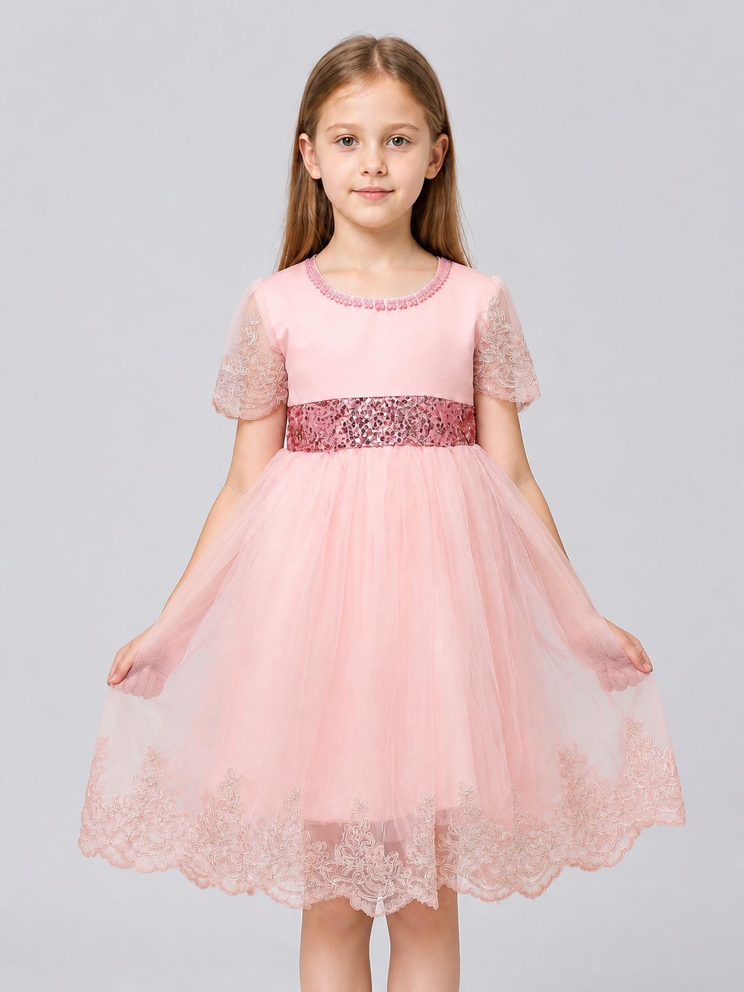 Princess Flower Girl Dress with Full Skirt for Weddings