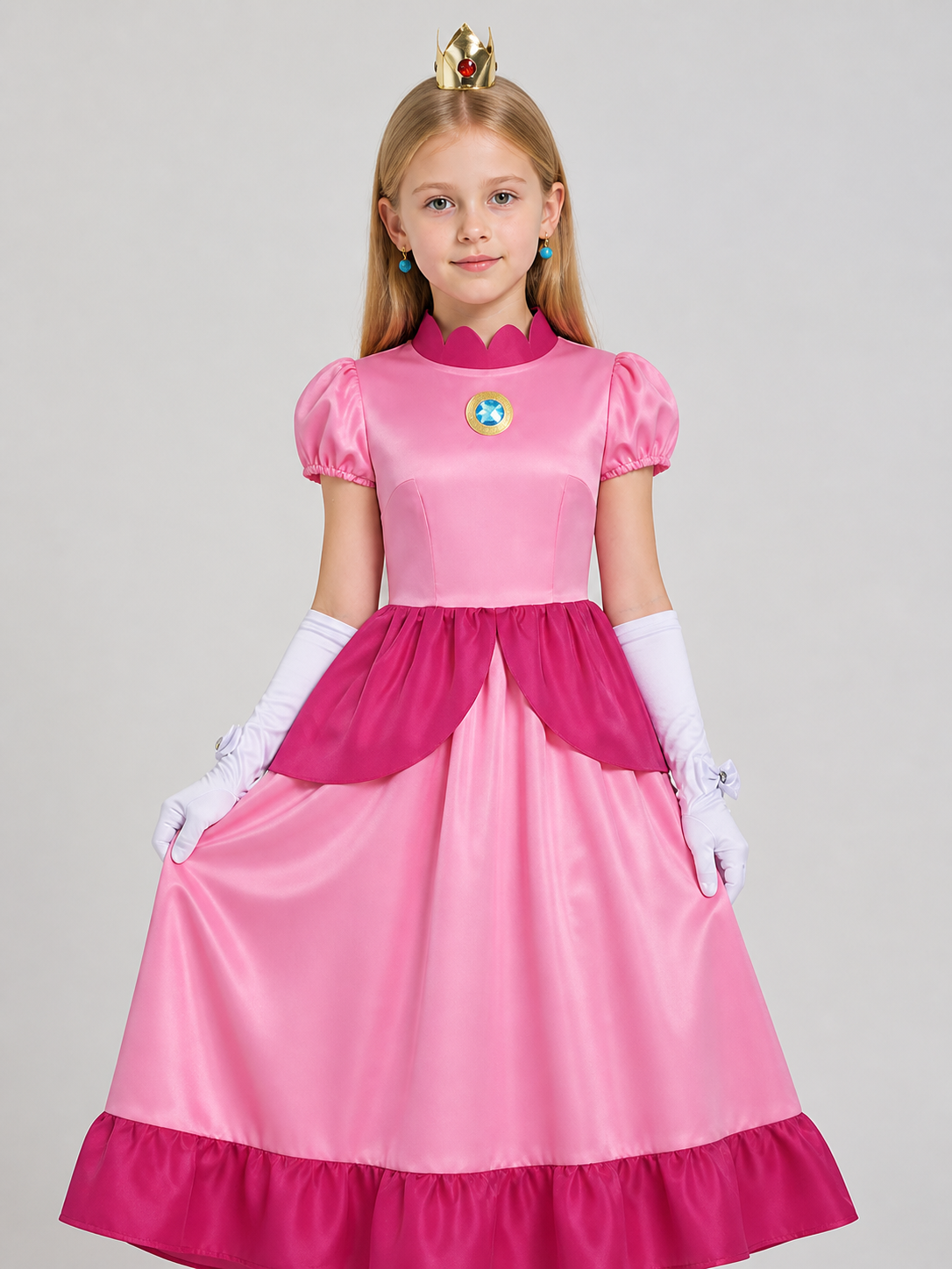 Princess Peach Cosplay Dress, Long, with Accessories Costume Dresses detail 3