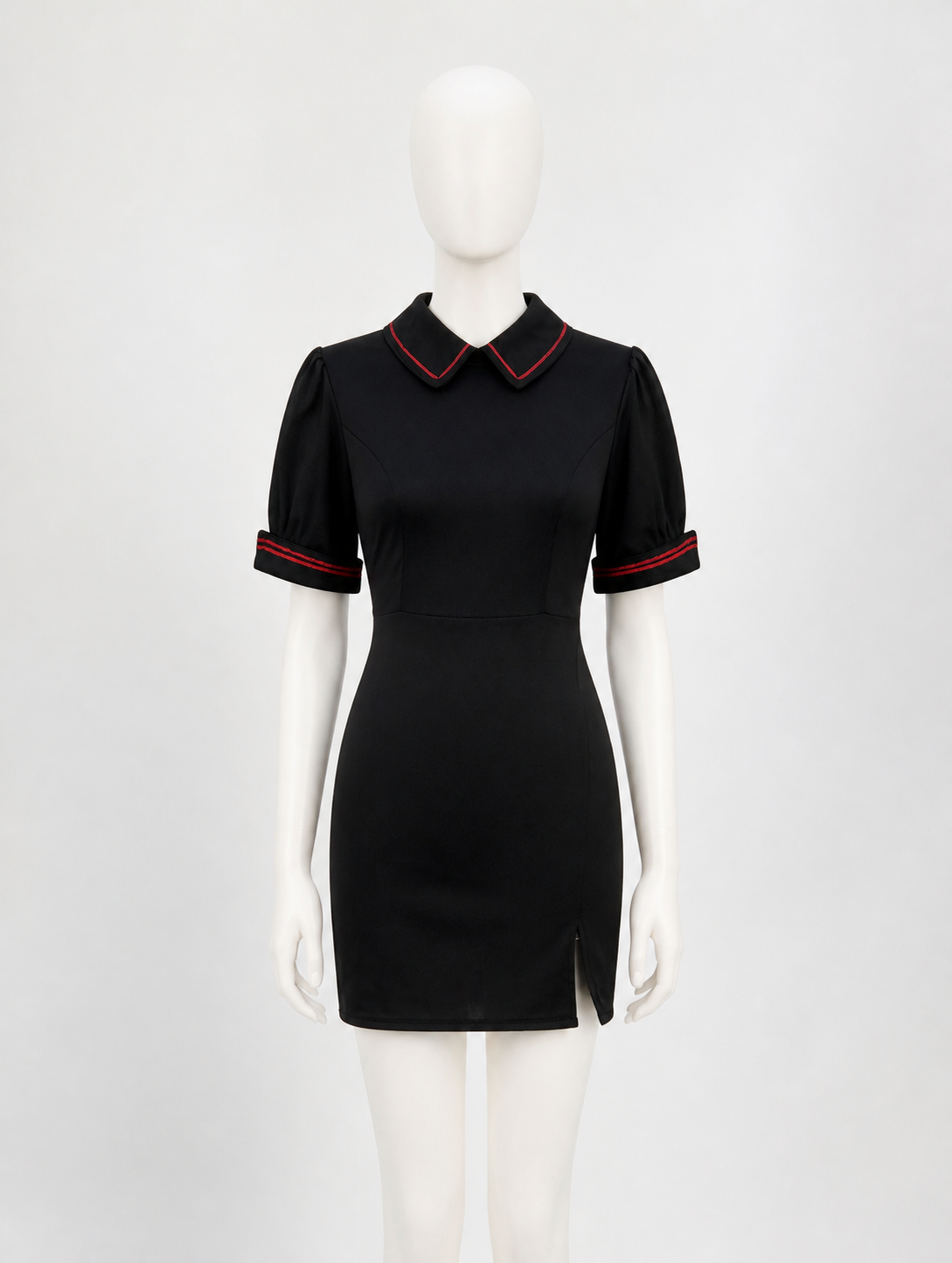 Short Black Dress with Red Trim Costume Dresses detail 3