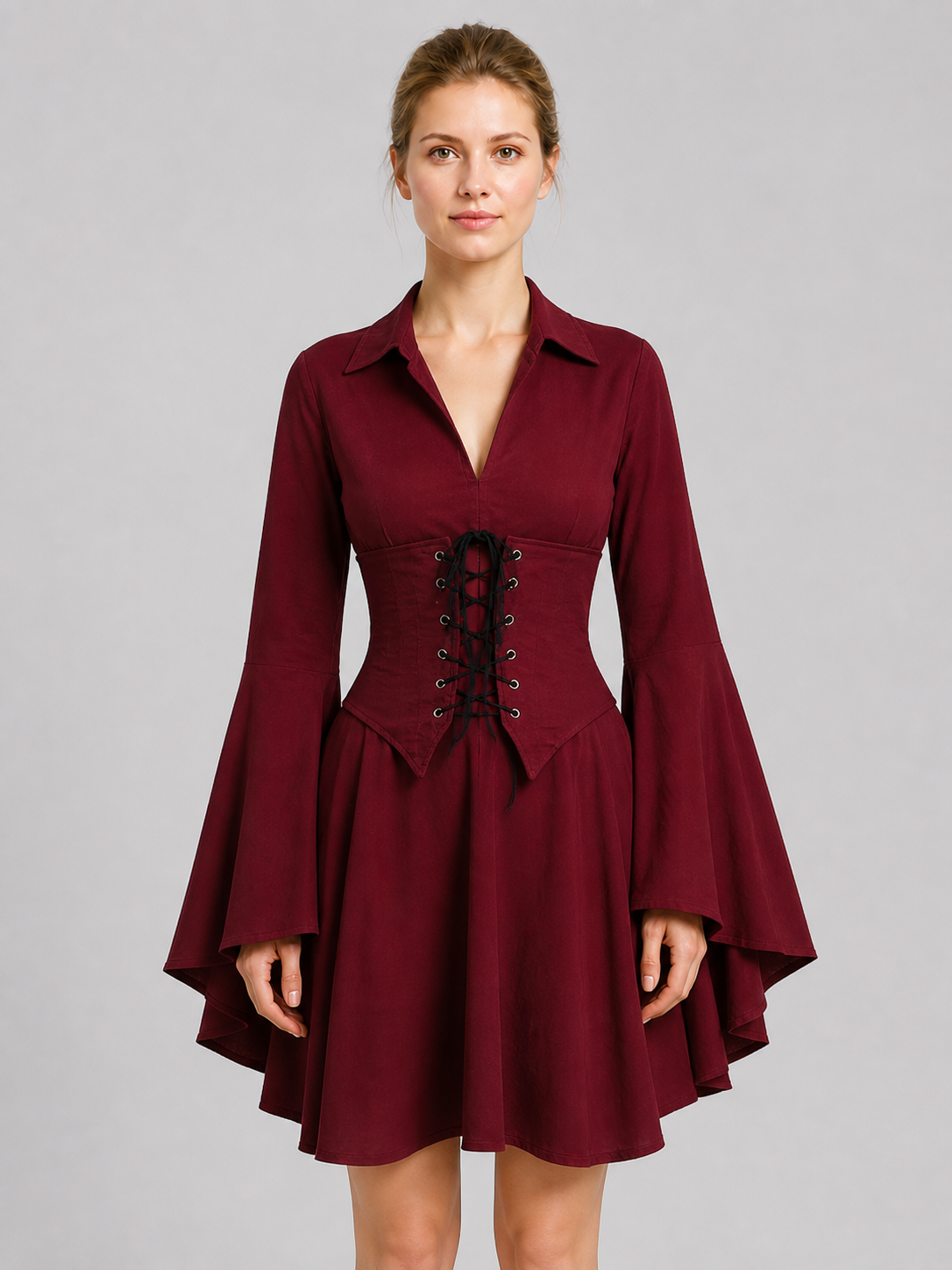 Shirt with Corset Lacing and Asymmetrical Hem product detail 3