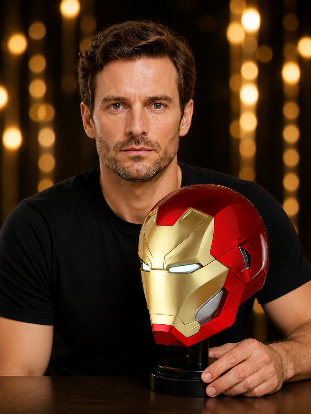 Red and Gold Carnival Mask, Mecha-Style Helmet Costume Masks detail