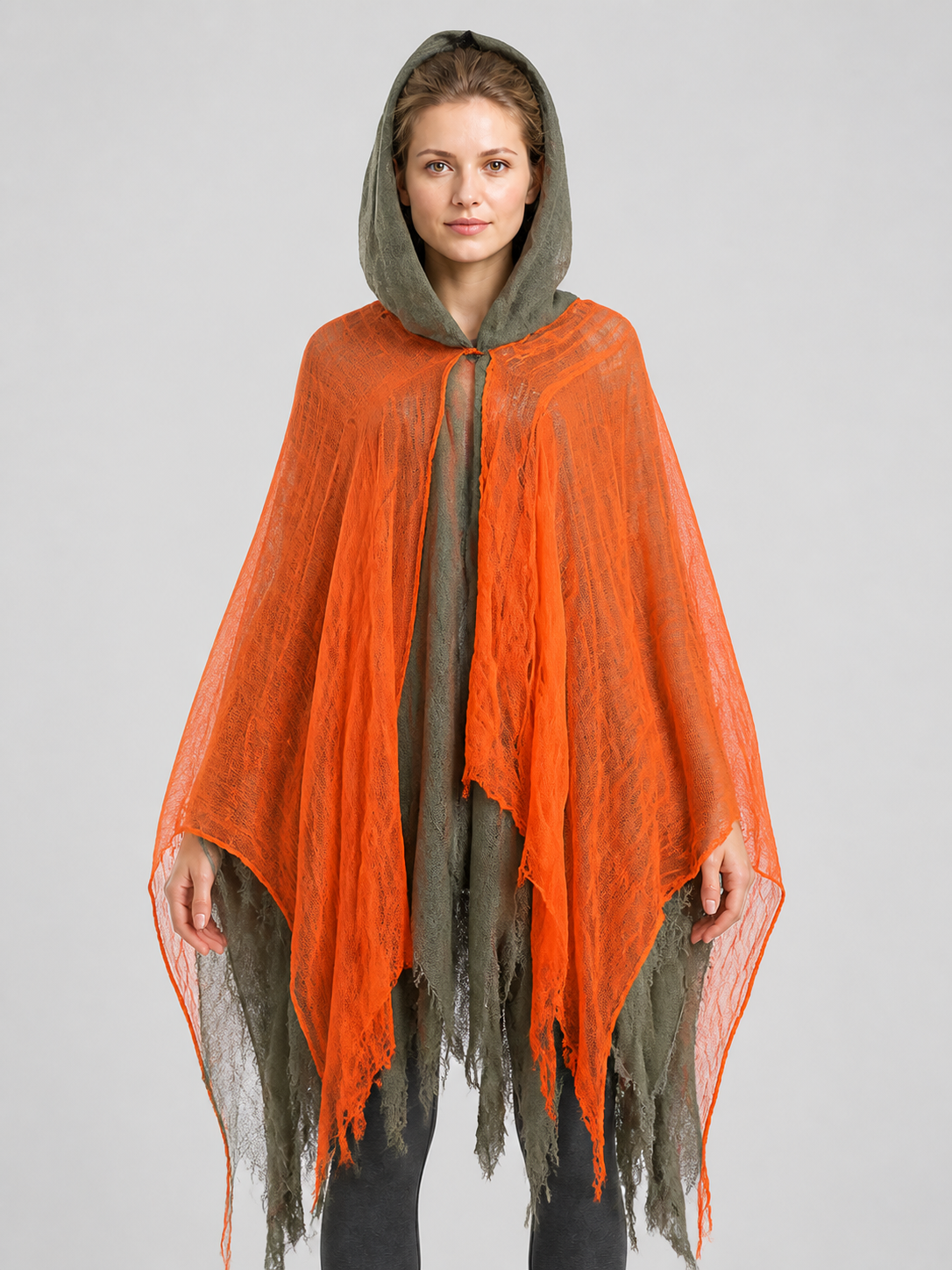 Halloween Hooded Grim Reaper Cloak, Tattered Costume Capes detail 3