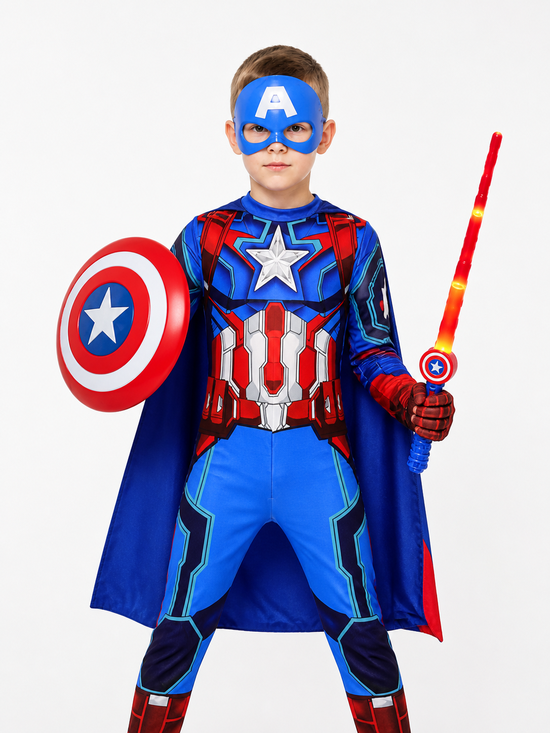 Captain America Children's Costume with Cape and Shield Costume Capes detail 3