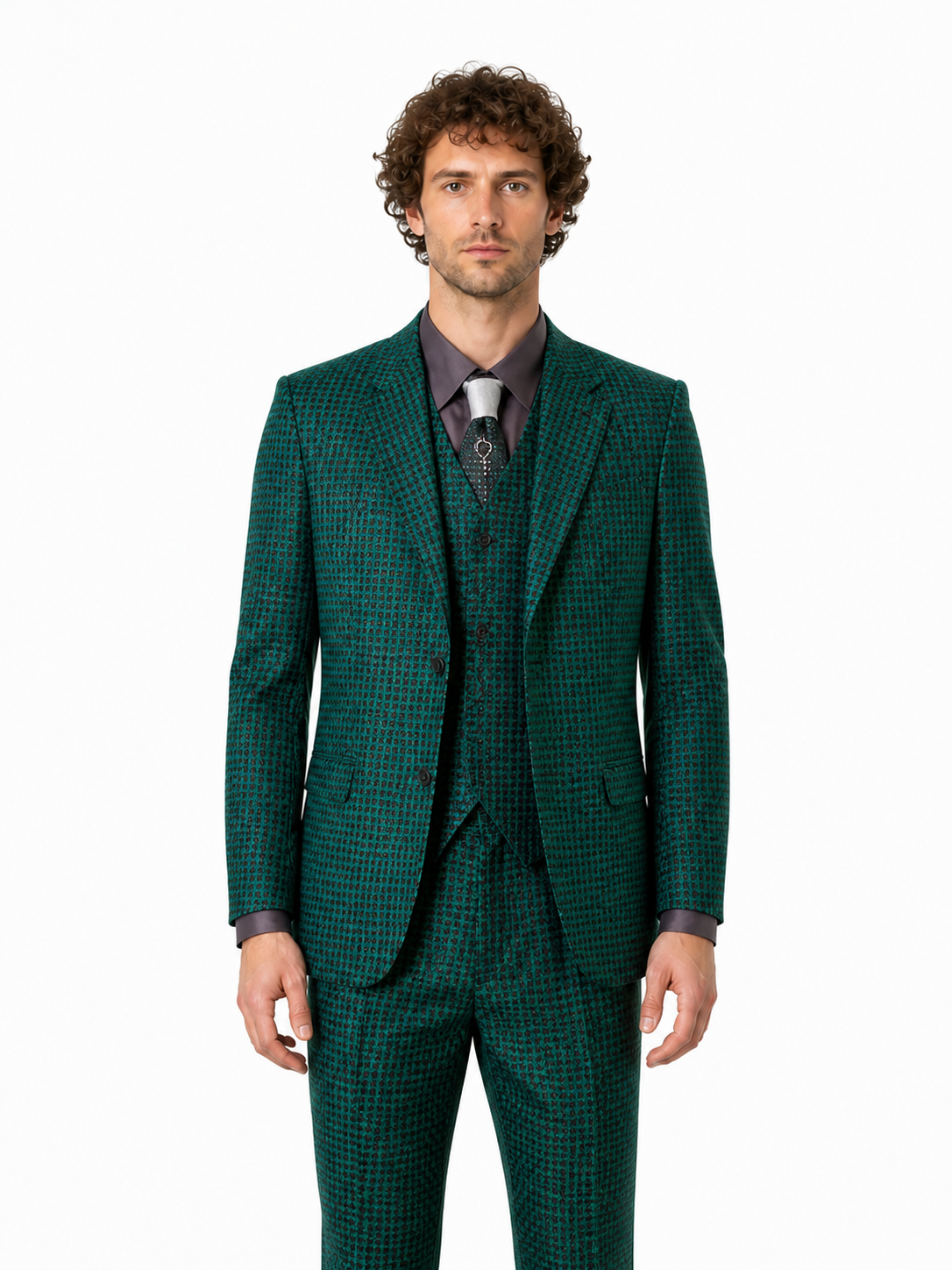 The Riddler Gotham Cosplay Three-Piece Suit Costumes detail 3