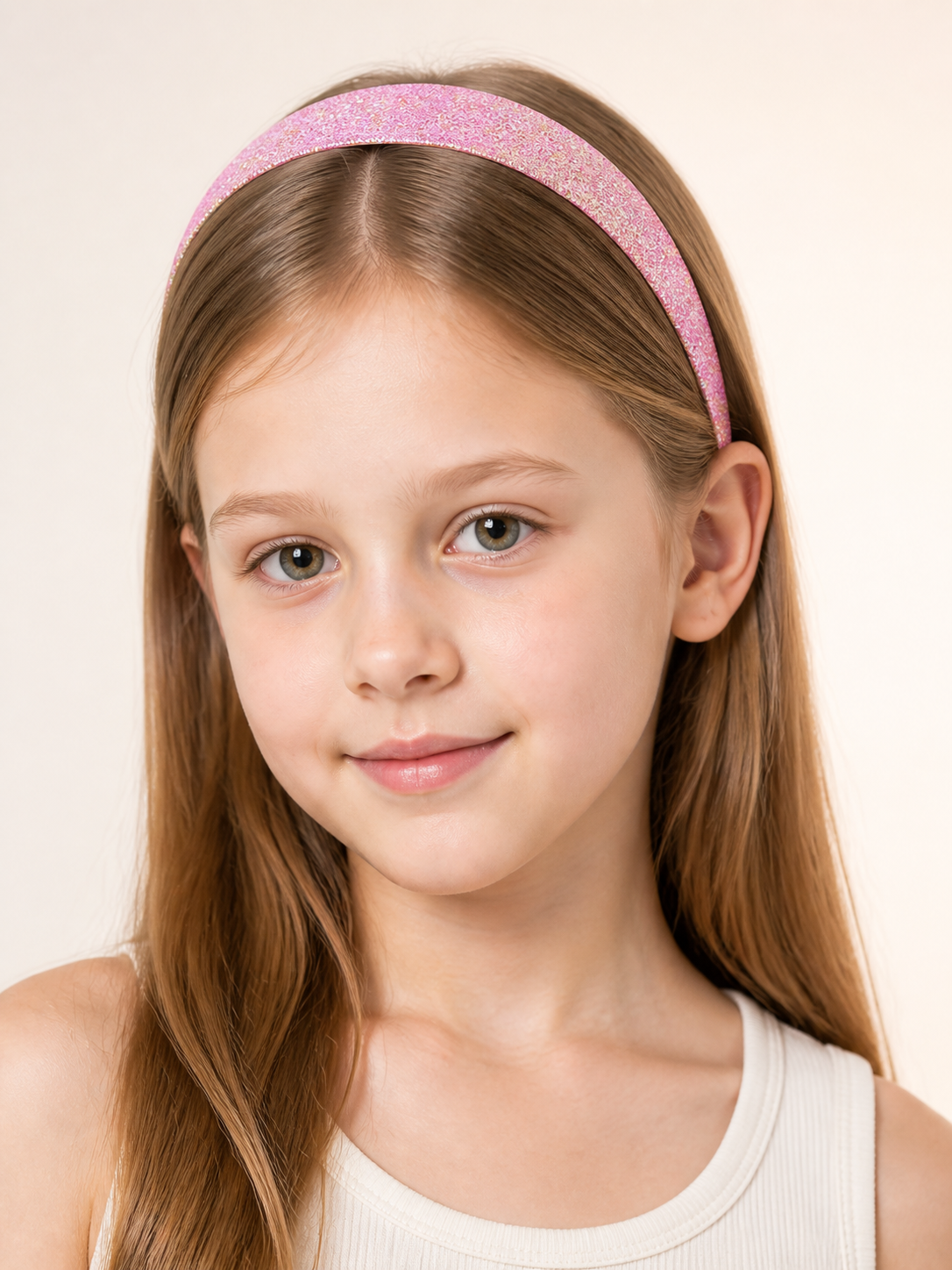 Pink Carnival Headband with Glitter and Black Interior Costume Headwear detail 2