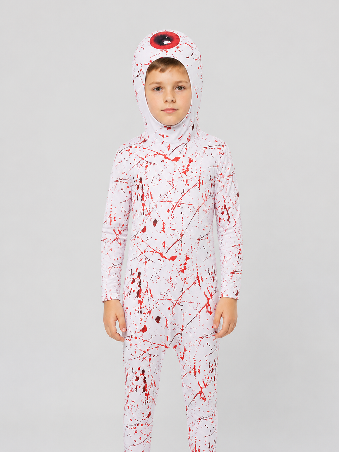 Demon Cosplay Costume with Hood, White and Red Costumes detail 3