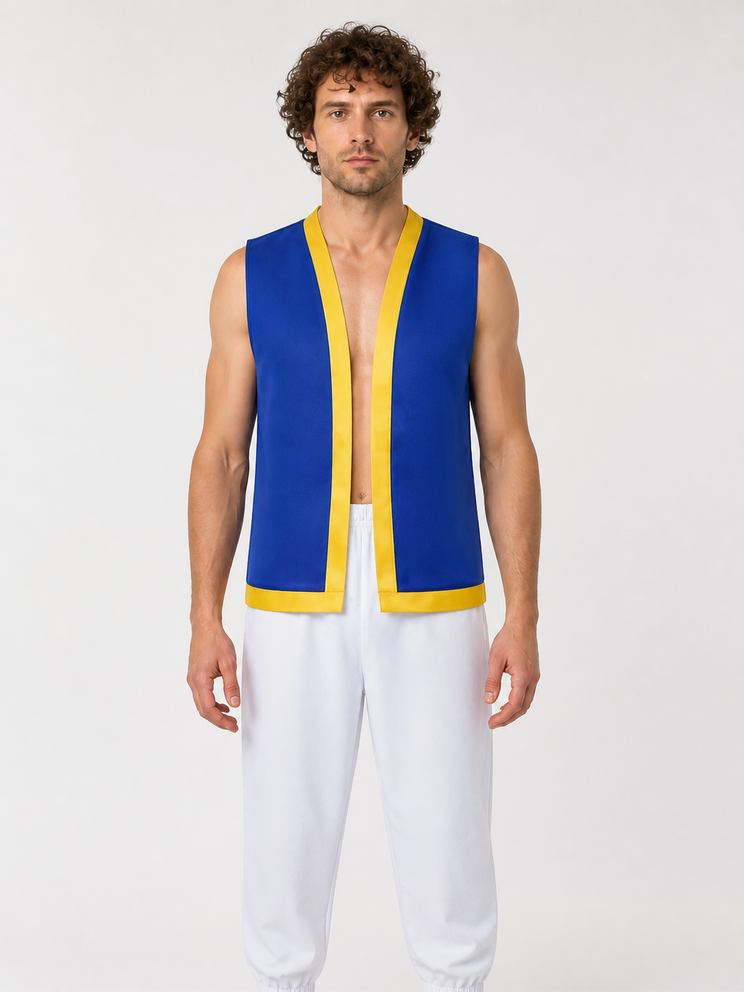Blue-and-yellow mushroom costume with white pants for Halloween Costumes detail 3