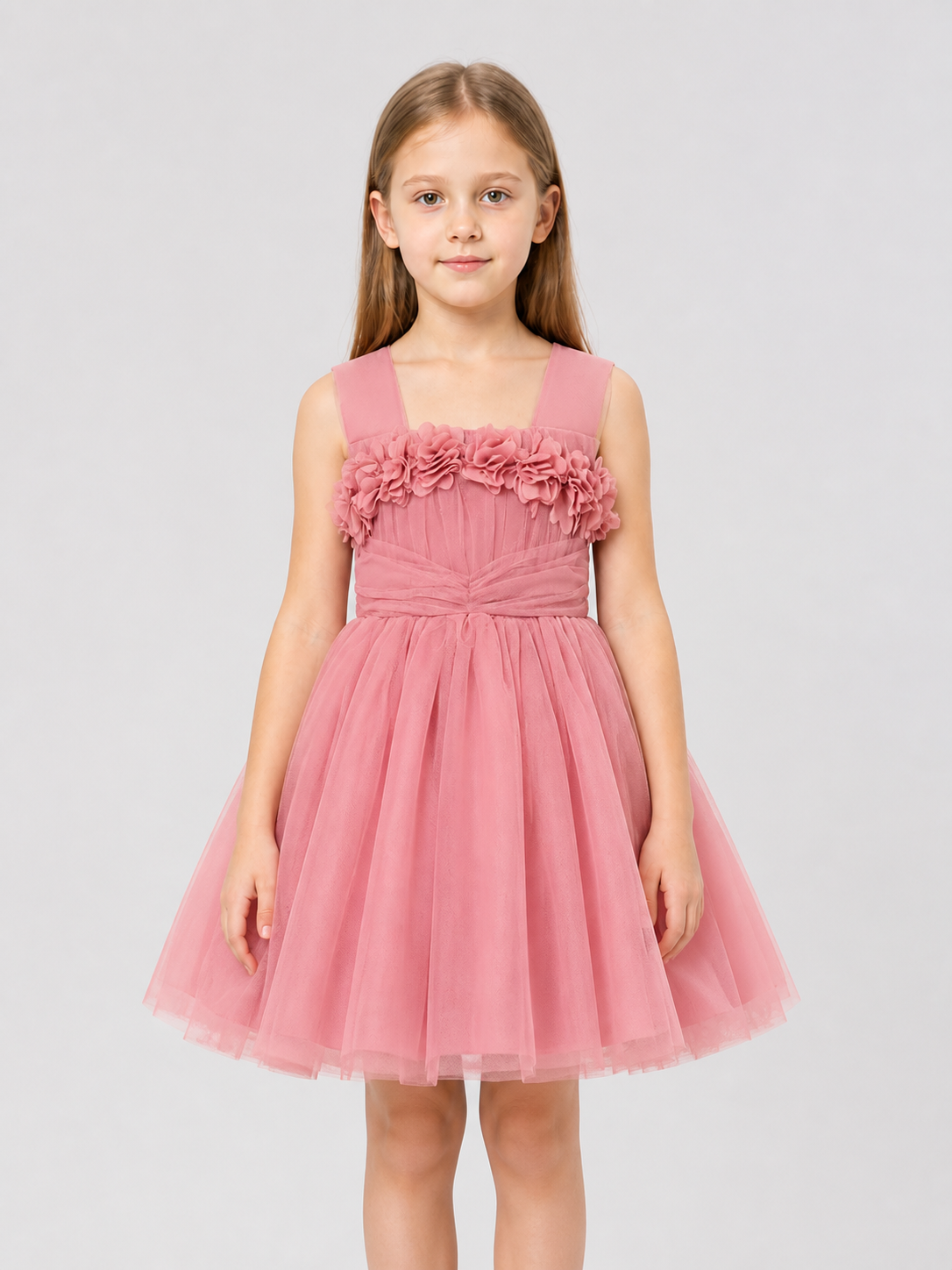 Girls' dressy dress with a full skirt and bow Costume Dresses detail 3