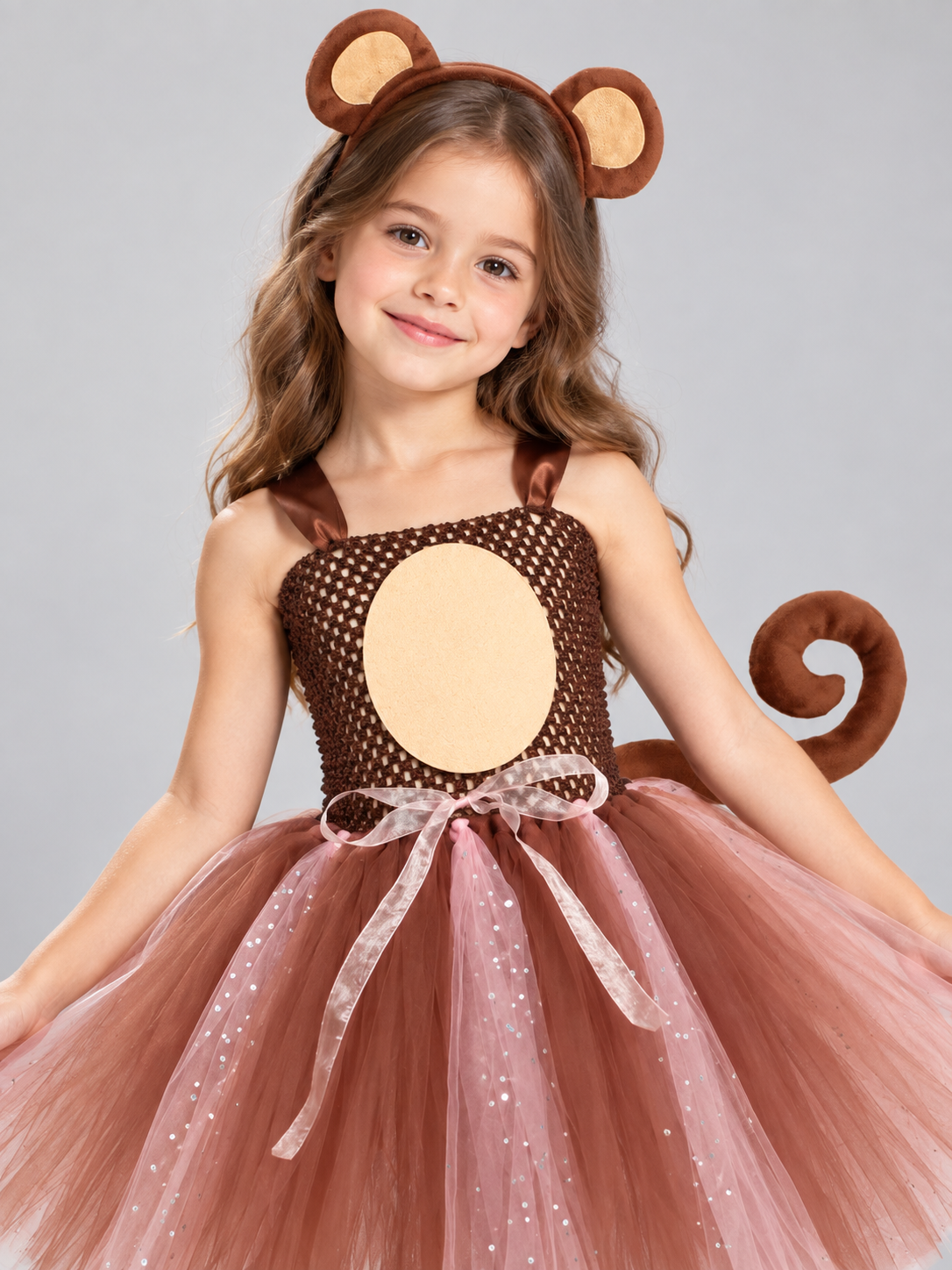 Kids' Monkey Carnival Costume with Tail and Headband