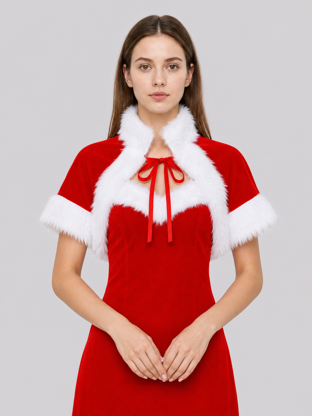 Santa Claus Costume for Cosplay with White Trim Costumes detail 2