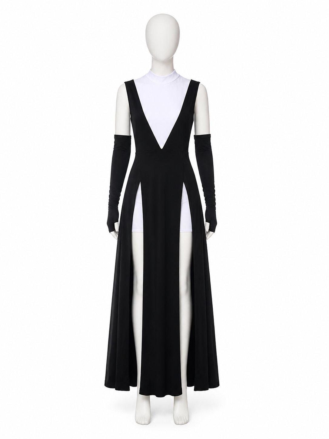 Long Black Sleeveless Ritual Robe product detail 3