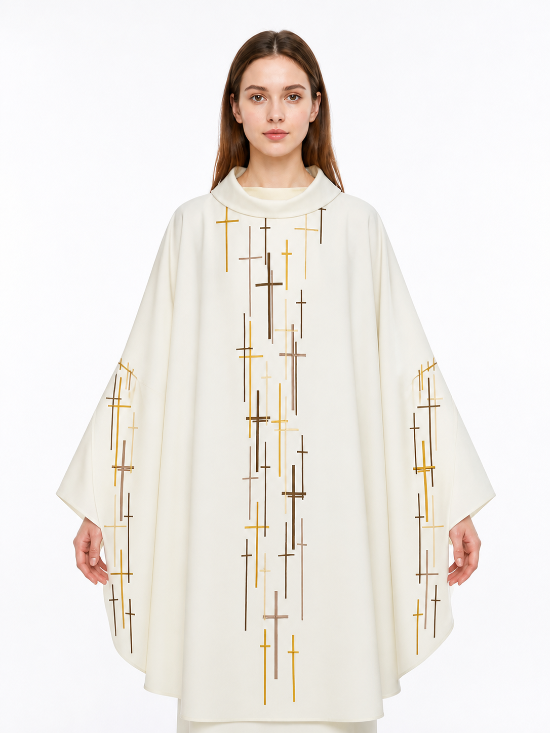 Ritual Robe with Cross Pattern, High Collar product detail 3