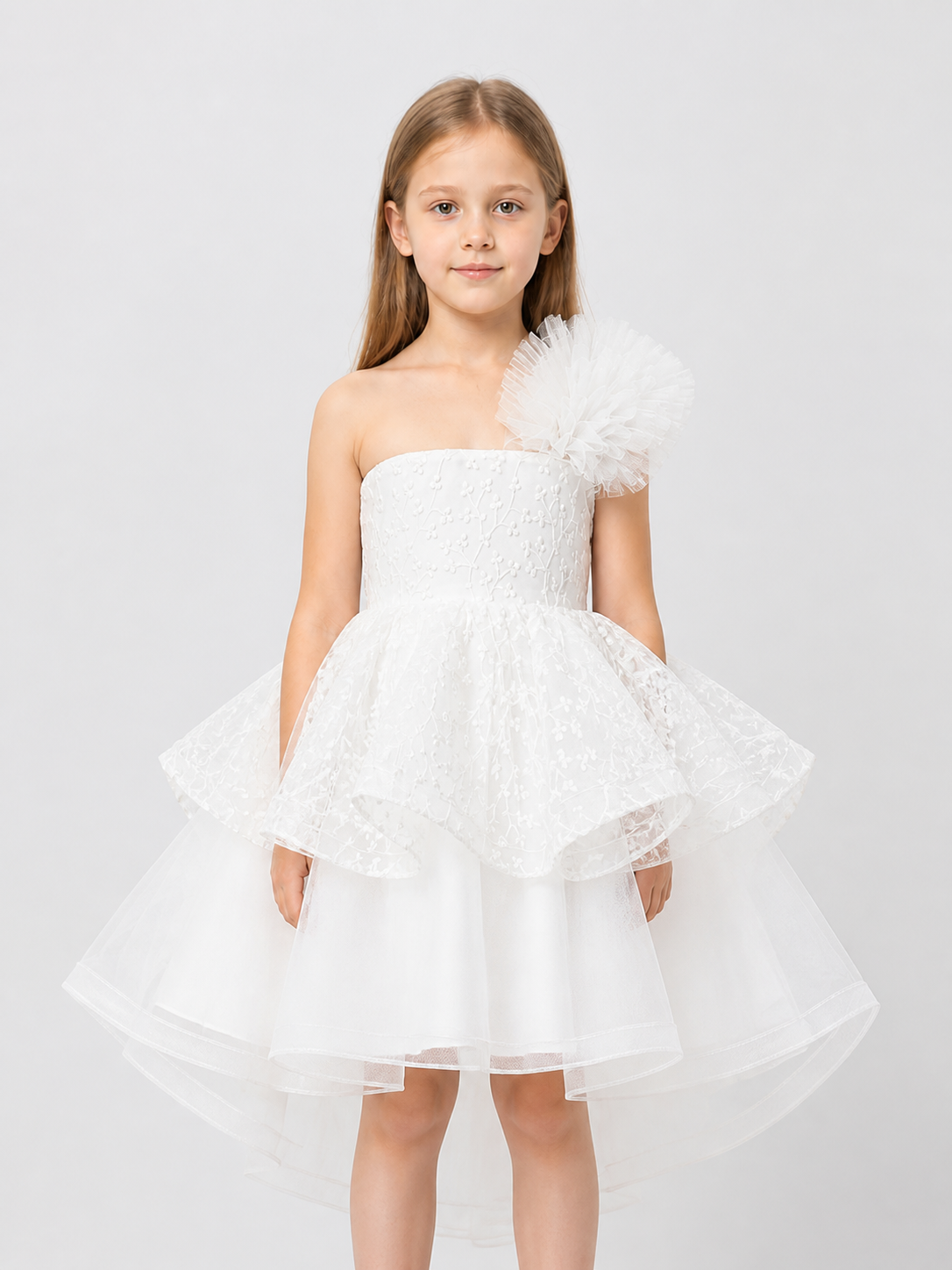 Children's Tulle Dress with Full Skirt and Flower Costume Dresses detail 3