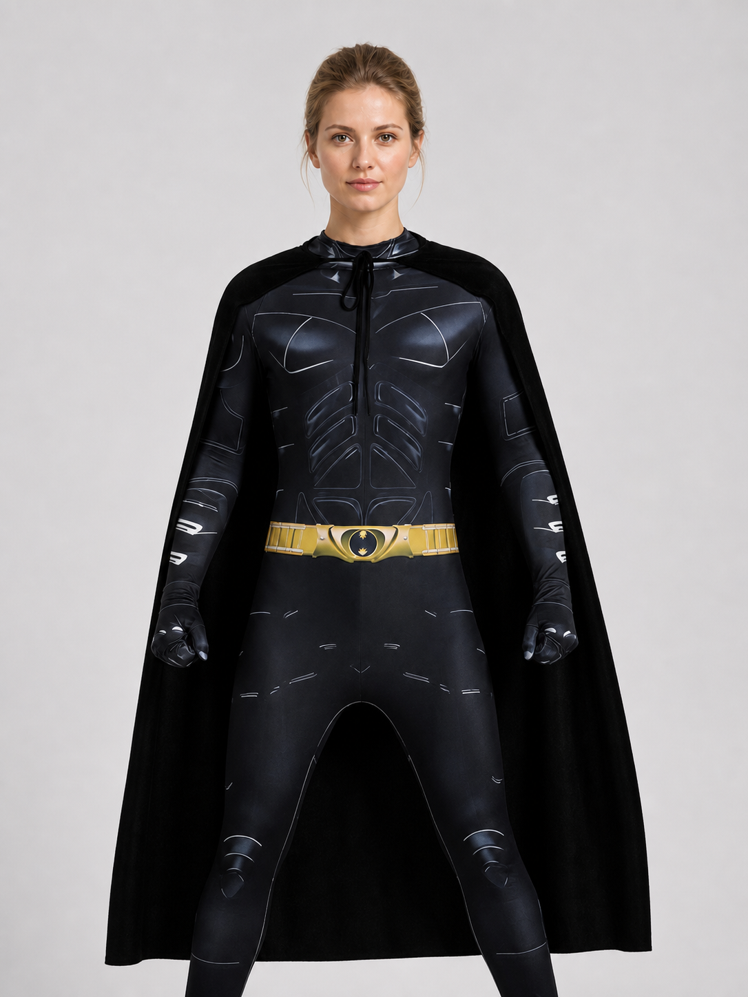 Batman Costume: Fitted Jumpsuit with Cape Costume Capes detail 3