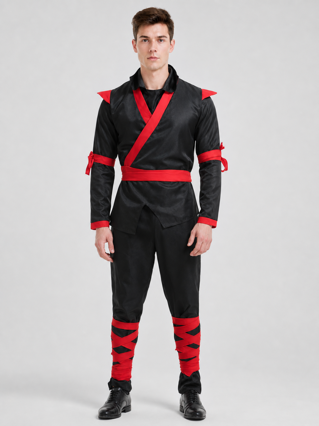 Hooded Ninja Costume, Black and Red, M–XL product detail 3