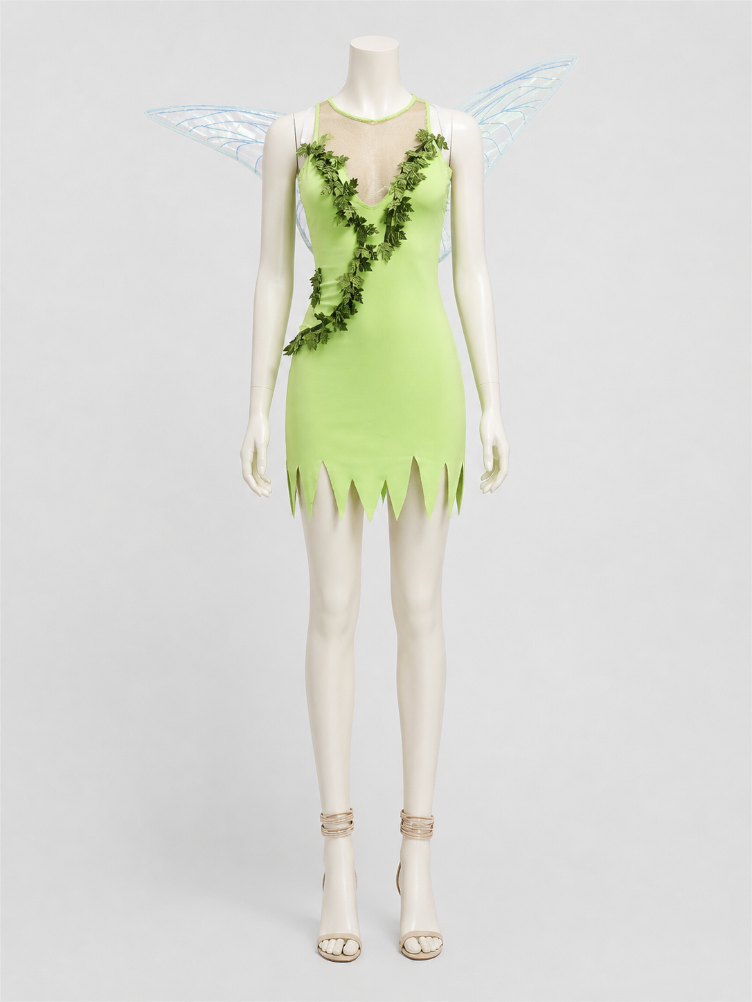Green Fairy Costume with Wings for Halloween, Size M-XL Costumes detail 3