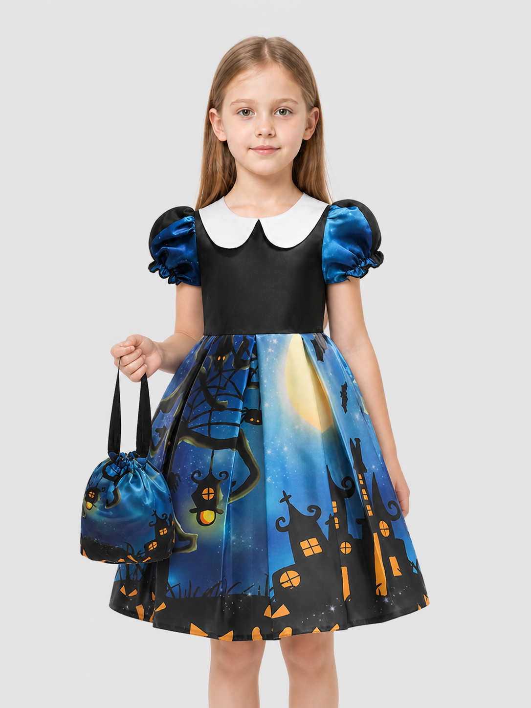 Children’s Halloween Dress with Print and Full Skirt product detail 3