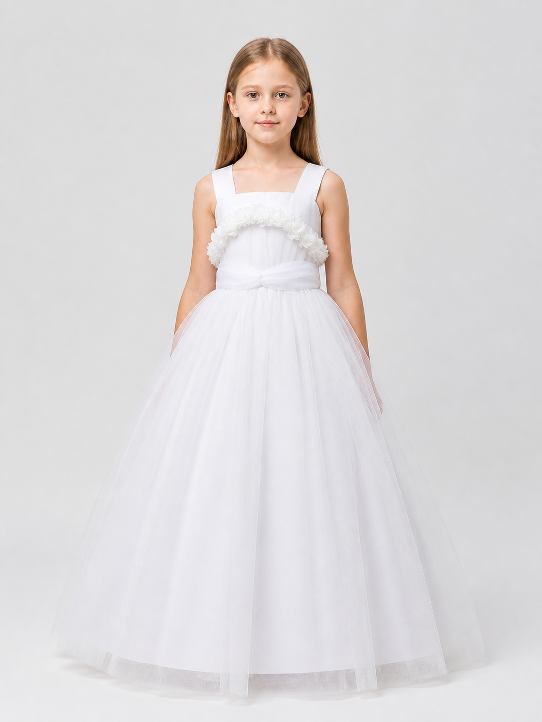 Children's Party Maxi Dress with a Full Tulle Skirt