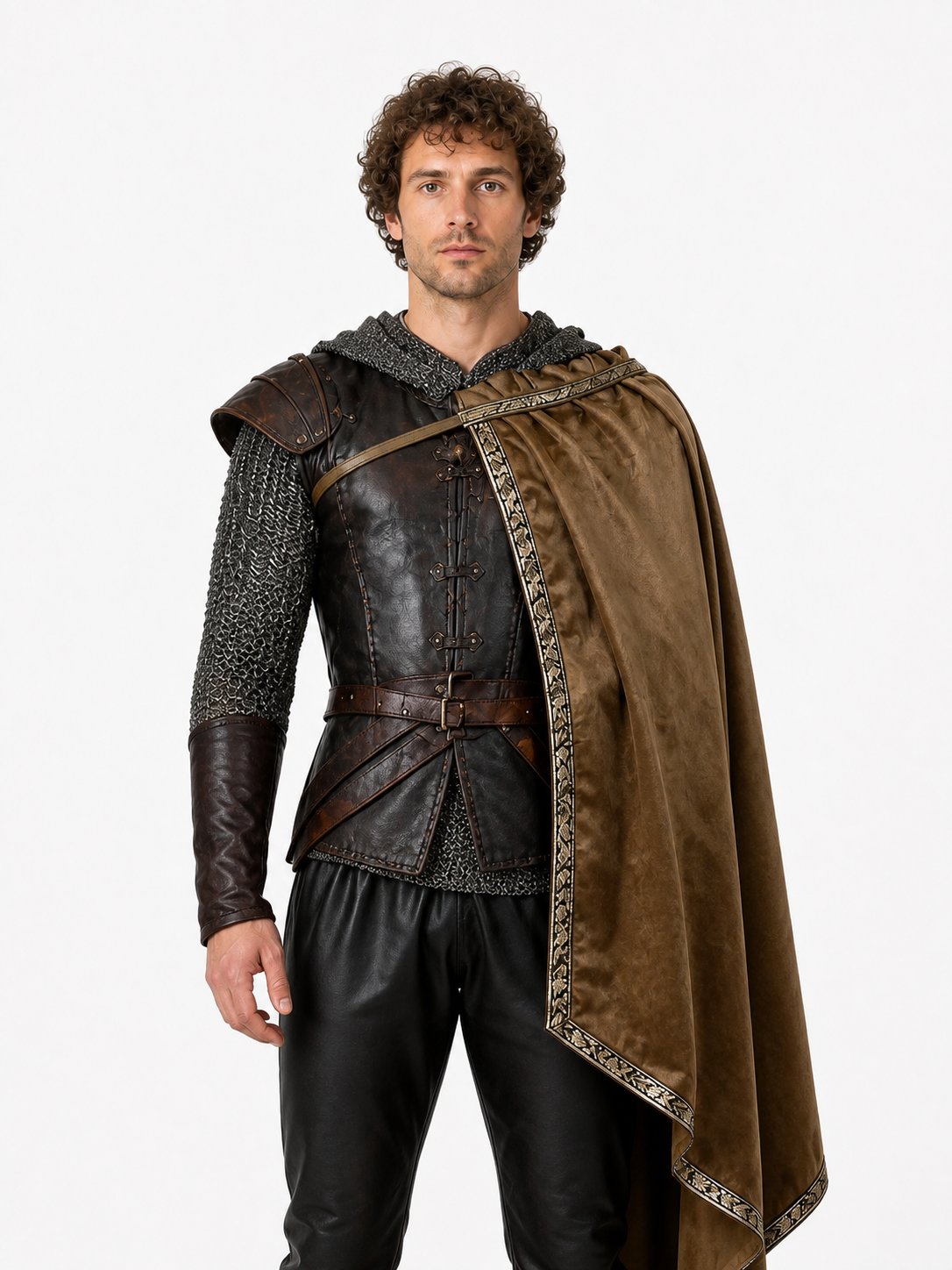 Medieval Costume with Cape and Armor Costume Capes detail 3