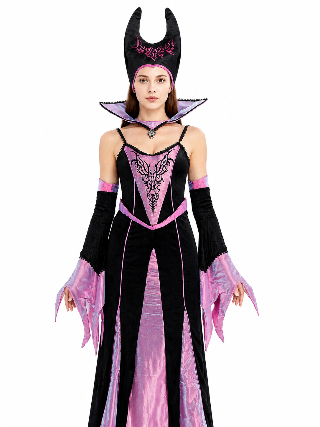 Witch Costume with Long Dress and Pointed Collar Costume Dresses detail 3